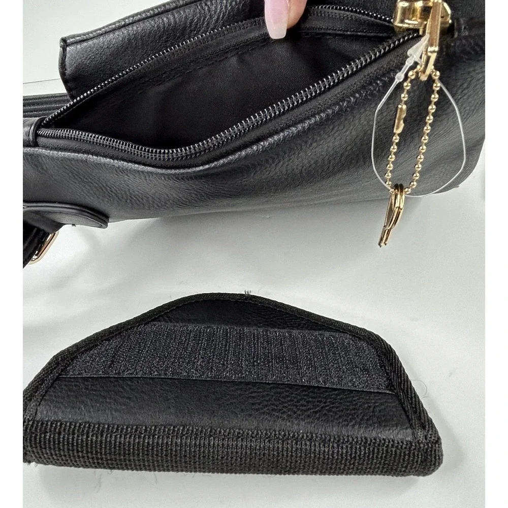 Bulldog Cases Conceal & Carry Black Crossbody Purse BDP-030 w/Holster & FOB NWOT